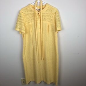 Vintage | Yellow Terry Cloth House Dress with Belt